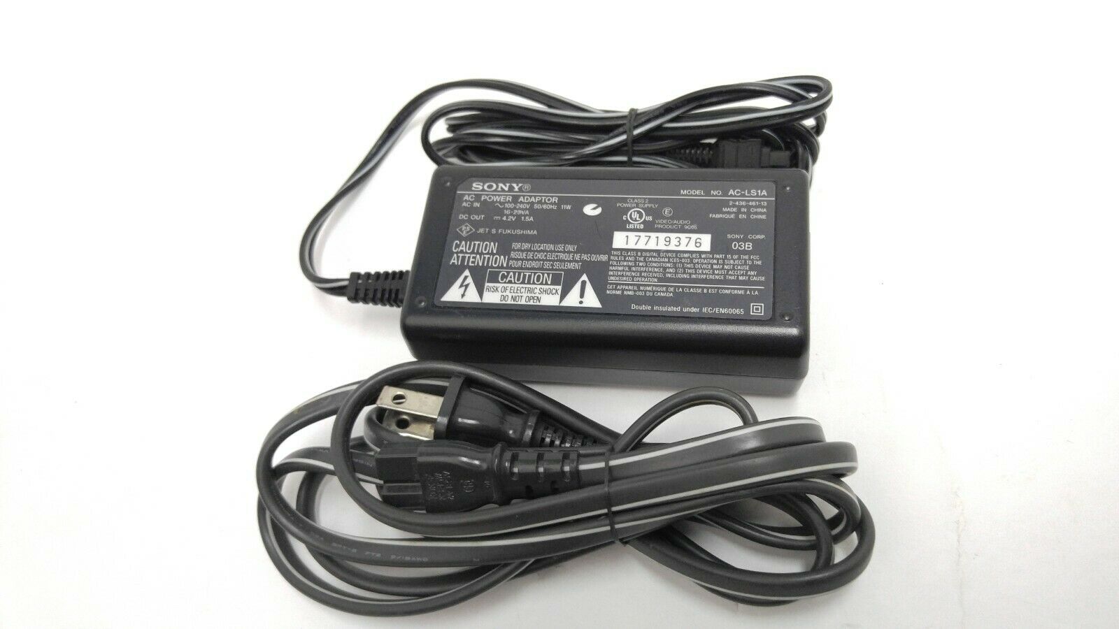 AC-LS1A Sony AC Adapter for Cybershot DSC-P5 - Click Image to Close