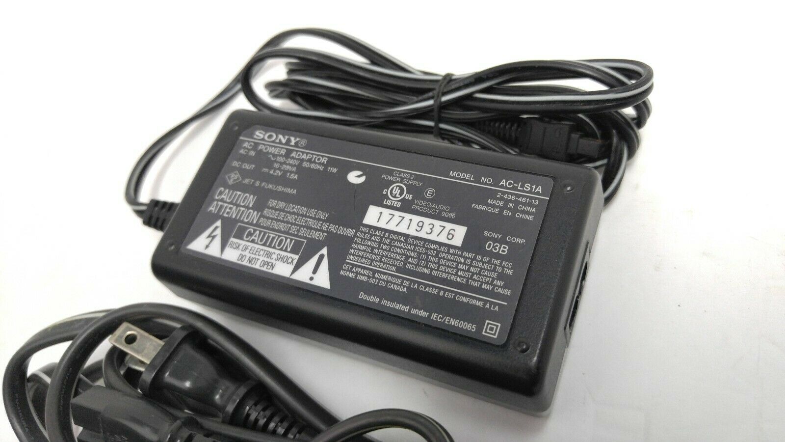 AC-LS1A Sony AC Adapter for Cybershot DSC-P5 - Click Image to Close