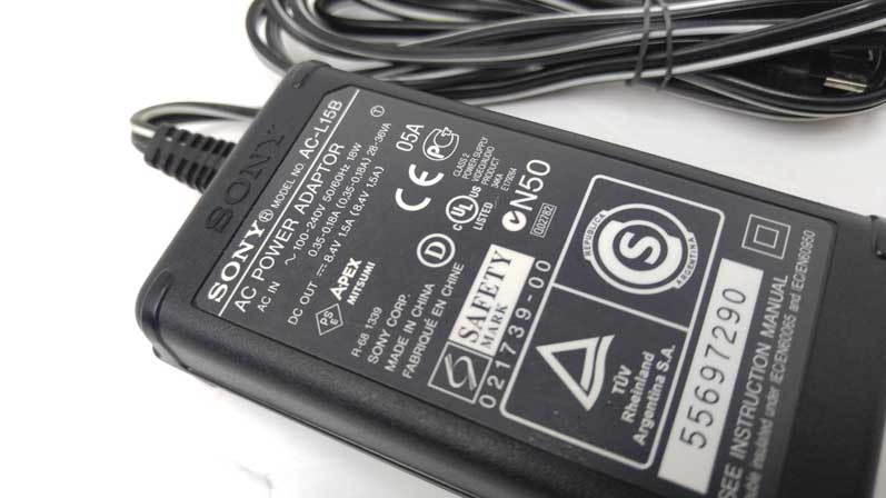 AC-L15B Sony AC Adapter for Handycam HDR-AX2000 - Click Image to Close